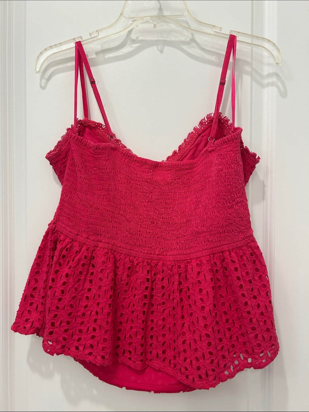 Women's Hot Pink Peplum Top - Picture 2 of 3